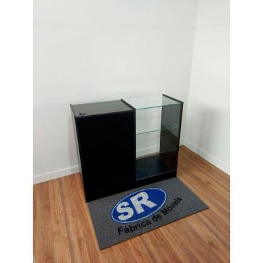 Imagem de Balcão de Caixa com Expositora em Preto - Elegância e Funcionalidade