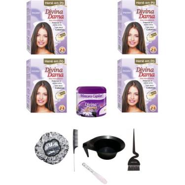 Imagem de Hene em Po Divina Dama 04x50gr Jaborandi (Incolor, Chocolate, Preto, A
