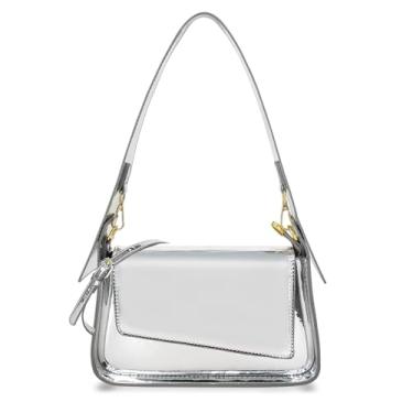 Imagem de shoowyees Evening Y2k Silver Hobo Purse Women Sparkly Silver Purse Satchel Metallic Tote Handbag Clutch Shoulder Bag 2025, Prata 02