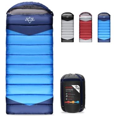 Imagem de Sacos de dormir para adultos mochila leve, impermeável, compacto, acampamento, caminhada, saco de dormir para crianças 10-12, meninas, meninos, 3-4 estações clima quente e frio com sacos de compressão