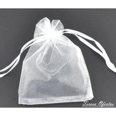 Imagem de 100 saquinhos de organza 10x15 Branco - teresa ofertas