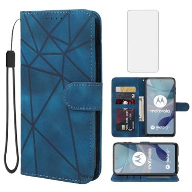 Imagem de Wanyuexes Capa para Moto G23/Moto G13/Moto G53/G53J/G53Y XT2333 Capa carteira com protetor de tela de vidro temperado, couro com toque de pele, suporte para cartão de crédito, suporte para Motorola