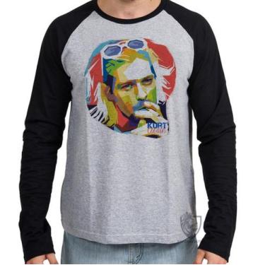 Imagem de Camiseta Manga Longa blusa Kurt Cobain nirvana  - Empório Dutra, GG  a