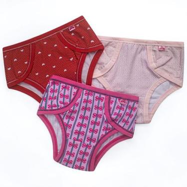 Imagem de Kit 6 Calcinha Infantil Menina Para Criança Algodão Cotton Estampada C