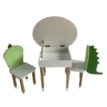 Imagem de Conjunto mesa Mesinha baú C/2 Cadeira Infantil Dinossauro - Móveis mjl