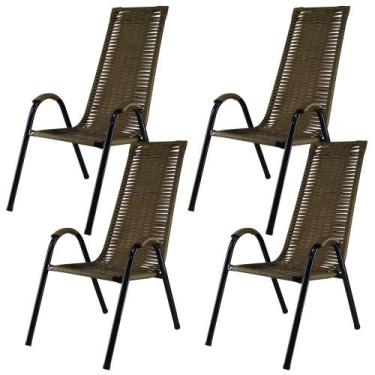 Imagem de Kit 4 Cadeiras Canadá Fibra Sintética Pequi - Panero Móveis