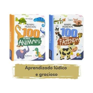 Imagem de Kit 2 Livro Infantil Minhas Primeiras 100 Palavras: Fazenda e Animais 