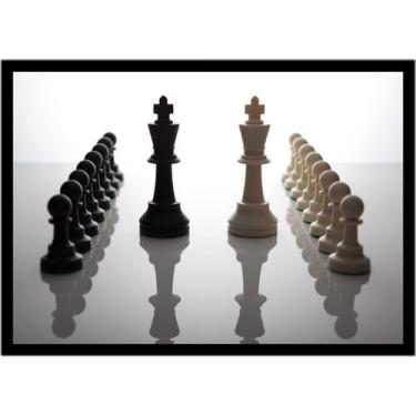 Imagem de Quadro Decorativo Xadrez Jogos Tabuleiro Com Moldura RC051 - Vital Pri