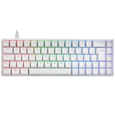 Imagem de TECLADO MECANICO AKKO MODELO 3068S BRANCO SWITH ORANGE
