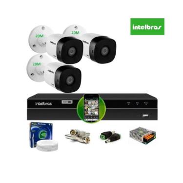 Imagem de Kit Intelbras 3 Cam G4 Dvr 4ch Mhdx H.265 Sem Hd
