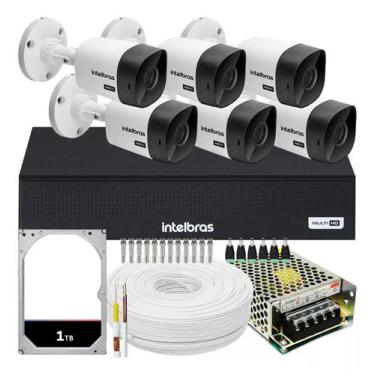 Imagem de Kit Intelbras 6 Câmeras Vhc 1120 20m Dvr De 8 Canais Hd 1tb