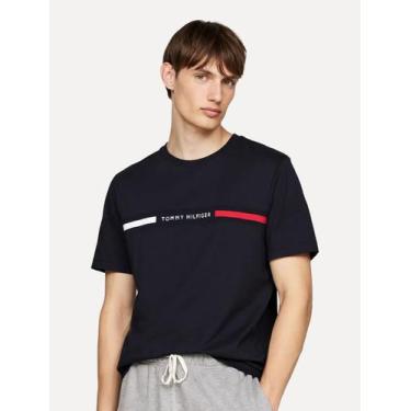 Imagem de Camiseta Tommy Hilfiger Masculina Chest Insert Logo Azul Marinho, XGG