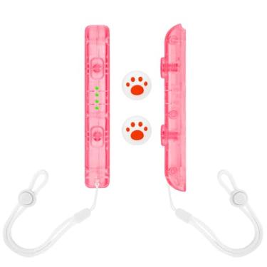 Imagem de DLseego Wrist Strap for Switch Joycon, Switch Controller Hand Grip Accessories, JoyCon Gamepad Handle Lock Wrist Strap Lanyard, Adjustable Tightness, with 2 Thumb Grip Caps - Pink