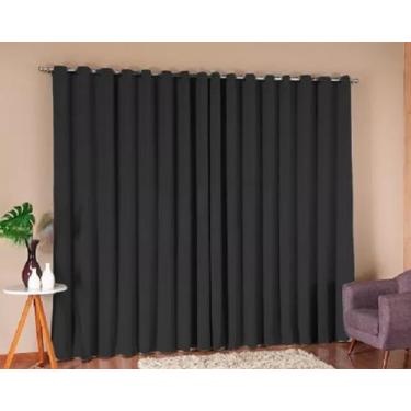 Imagem de Cortina 3,00x2,50 Blackout Bege Corta Luz Em Tecido Grosso COR  PRETO 