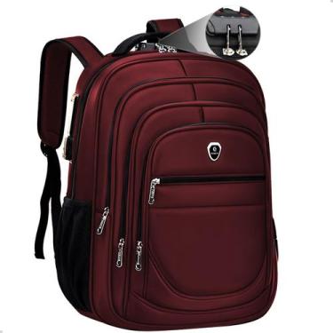 Imagem de Mochila Grande Notebook Faculdade Executiva Trava Com Senha Cabo Fone 