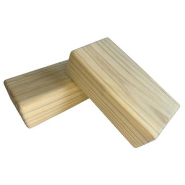 Imagem de Bloco Yoga Madeira Tijolo Iyengar Props - Kit Com 2 Peças