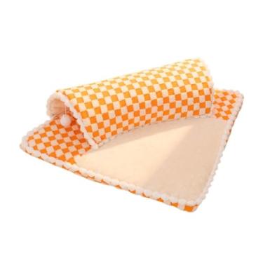 Imagem de WeiLaiKeQi Cama de gato fofa brinquedo túnel brinquedo interativo com bola de brincar confortável centro de jogos abrigo para gatos pequenos e médios hamster, Orange L