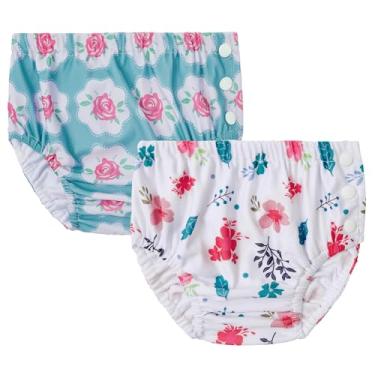 Imagem de Durio 2 fraldas de natação reutilizáveis para bebês e crianças pequenas (6 a 12 meses) – Fraldas laváveis com água