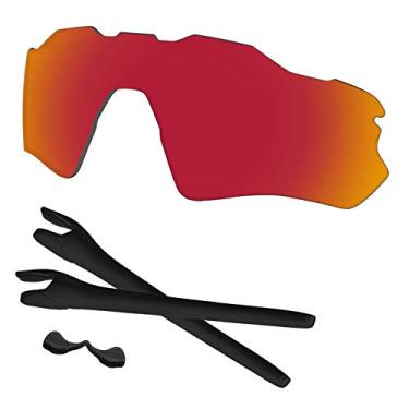 Imagem de Predrox Lentes Red Mirror Radar EV Path e kits de borracha de substituição para óculos de sol Oakley OO9208 polarizado