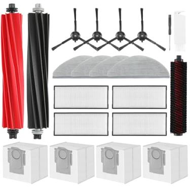 Imagem de Peça de acessórios S8 para aspirador de pó Roborock S8 Pro Ultra, 1 conjunto de escova principal, 1 escova rolante, 4 filtros HEPA, 4 escovas laterais, 4 almofadas de pano para esfregão, 4 sacos de pó