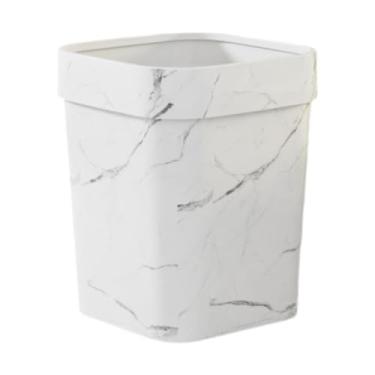 Imagem de Fenteer Lixeira de topo aberto Lixeira de lixo Balde de lixo multiuso Lixeira de cozinha Lixeira para banheiro Dormitório Apartamento Sala de jantar, Branco, M