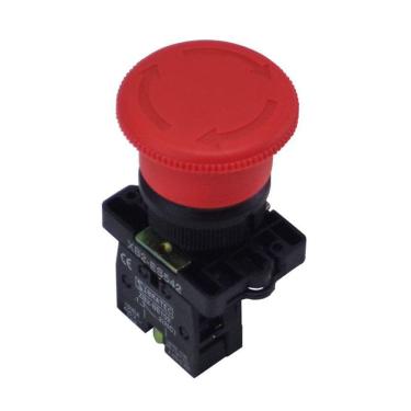 Imagem de Botão de Emergência Modelo Plástico ES-542 Vermelho - Trava (Gira p/ Destravar) - 1NF