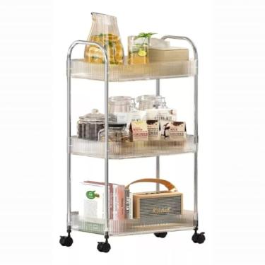 Imagem de Carrinho Organizador em Acrilico Multiuso 3 Andares Com Rodinhas