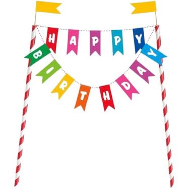 Imagem de Banner de bolo de aniversário arco-íris