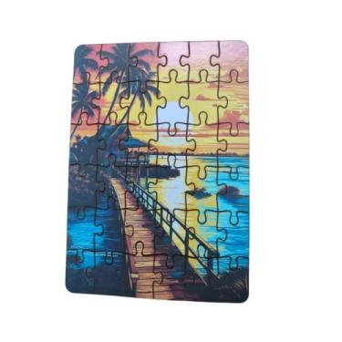 Imagem de Quebra-Cabeça Jogo Infantil Pôr Do Sol 36 Peças MDF 18x26 - Brothers M
