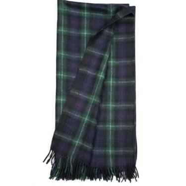 Imagem de Briomhar Cobertor xadrez tartan - cobertor de lã escocesa, manta quente grossa com bordas com franjas 152 x 178 cm (Mackenzie)