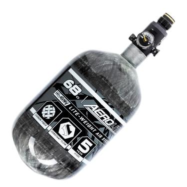 Imagem de HK Army Sistema de ar HSTL HPA - tanque leve de fibra de carbono 68ci/4500psi com regulador de 800psi para paintball e equipamento de airsoft - transparente