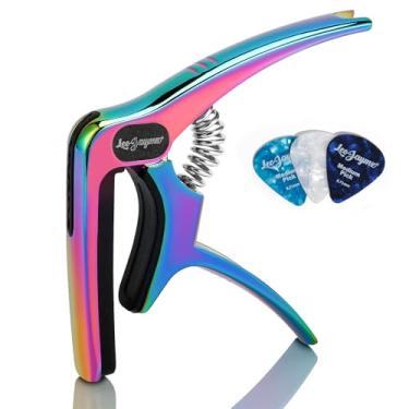 Imagem de Leo Jaymz Capo De Guitarra Resistente Para Violões Acústicos/Elétricos, Clipe De Guitarra Feito De Liga De Zinco, Grampo De Guitarra Para Baixo, Violão Clássico, Ukulele, Bandolim, Banjo (Roxo Deslu