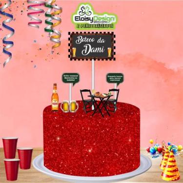 Imagem de Topo de bolo Boteco (tema 2) para aniversário - EloisyDesign