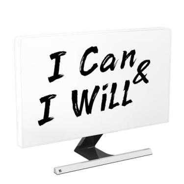 Imagem de Baocicco Capa para monitor de computador I Can and I Will Motivating Inspiring 22, 23, 24, 63 cm, capa de corpo inteiro para tela de computador compatível com iMac 24, 22-25 PC, desktop e TV