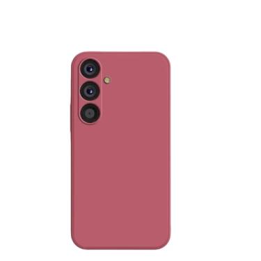 Imagem de Para Samsung A54 5G Capa de silicone líquido Capas de telefone para Samsung Galaxy A54 A 54 5G A55 5G Proteção traseira capa macia, vermelho camélia, para A53