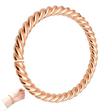 Imagem de LIU JUN Pulseira tensor de cobre, anel tensor de cobre puro, pulseira feita à mão de cobre sólido torcido para mulheres e homens, joias de saúde presentes, Large, Cobre, Sem Pedra Preciosa