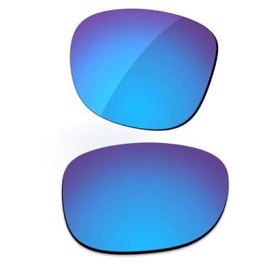 Imagem de LenzReborn Substituição de lente polarizada para óculos de sol RayBan Stories Wayfarer RW4002 50 mm - Mais opções, Azul gelo - polarizado espelhado, Tamanho �nico