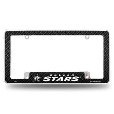 Imagem de Rico Industries Moldura de placa automotiva NHL Dallas Stars preta 30,48 cm x 15,24 cm cromada para carro/caminhão/SUV