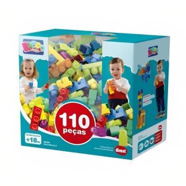 Imagem de Brinquedo Para Montar Mais Blocos II 110 Peças Brinquedo Educativo MK3