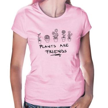 Imagem de Baby Look Plants are Friends - Foca na Moda, Rosa bebê, M