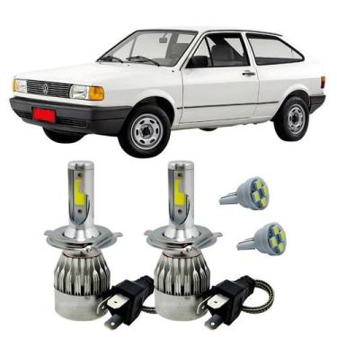 Imagem de Kit Super Led H4 6000K Farol Auto Baixo VW Gol G1 Pingo T10 - Autovex