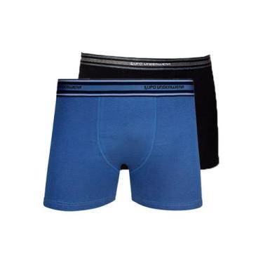 Imagem de Kit com 2 Cuecas Boxer Lupo 523-003 Colorido, Preto, GG