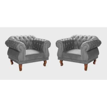 Imagem de Kit 2 Poltronas Chesterfield Elisabeth Capitonê sala/recepão/barbearia