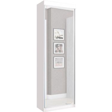 Imagem de Sapateira Roupeiro Thor J&A Móveis 01 porta com espelho – Branco Brilho