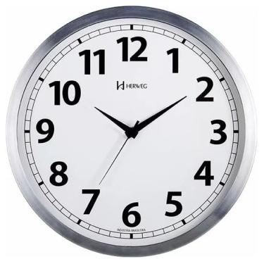 Imagem de Relógio Parede Original Herweg 6710 - Alumínio Escovado 24cm