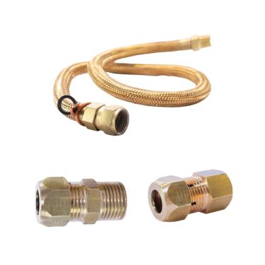 Imagem de Mangueira de gás + Adaptadores Macho e Fêmea x bm p/ Fogão