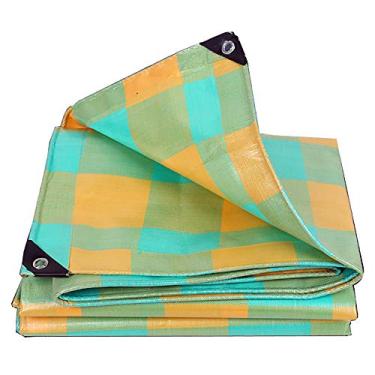 Imagem de Lona resistente | Lonas de lona à prova d'água com ilhós | Caixa de areia com capa para acampamentos, construção, equipamentos agrícolas, lenha, acampamento (tamanho: 4 × 6 m)