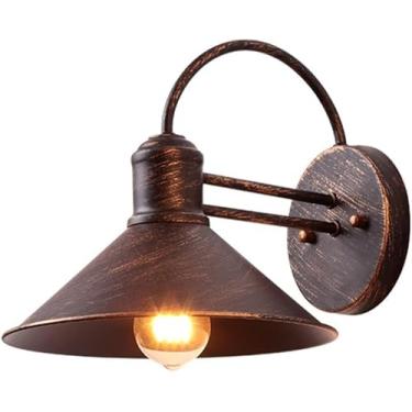 Imagem de Luzes de parede ao ar livre modernas luzes de parede ao ar livre pretas com design de pescoço de pescoço, luminárias de parede da alpendre da fazenda, arandela industrial para o exterior, lu