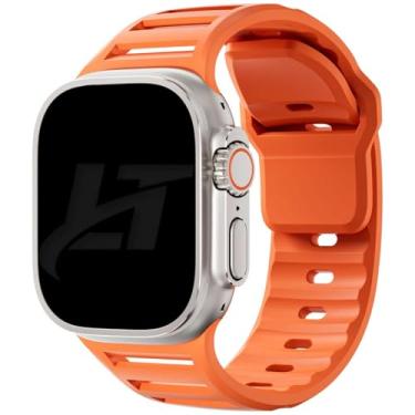 Imagem de Pulseira AirFlow LTimports compativel com Apple Watch Ultra 2 49mm, Watch 46mm S10, Watch 45mm S9/8/7, Watch 44mm S6/5/4/SE, Apple Watch 42mm S3/2/1 (LT-Laranja)