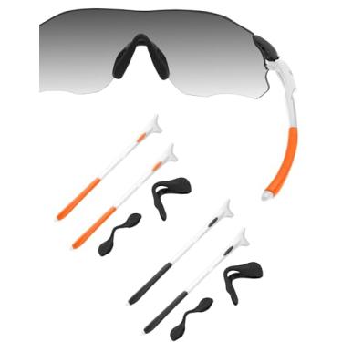 Imagem de HILEEN Óculos de sol brancos de substituição para óculos de sol Oakley EVZero Path Pitch Range Stride - preto + laranja